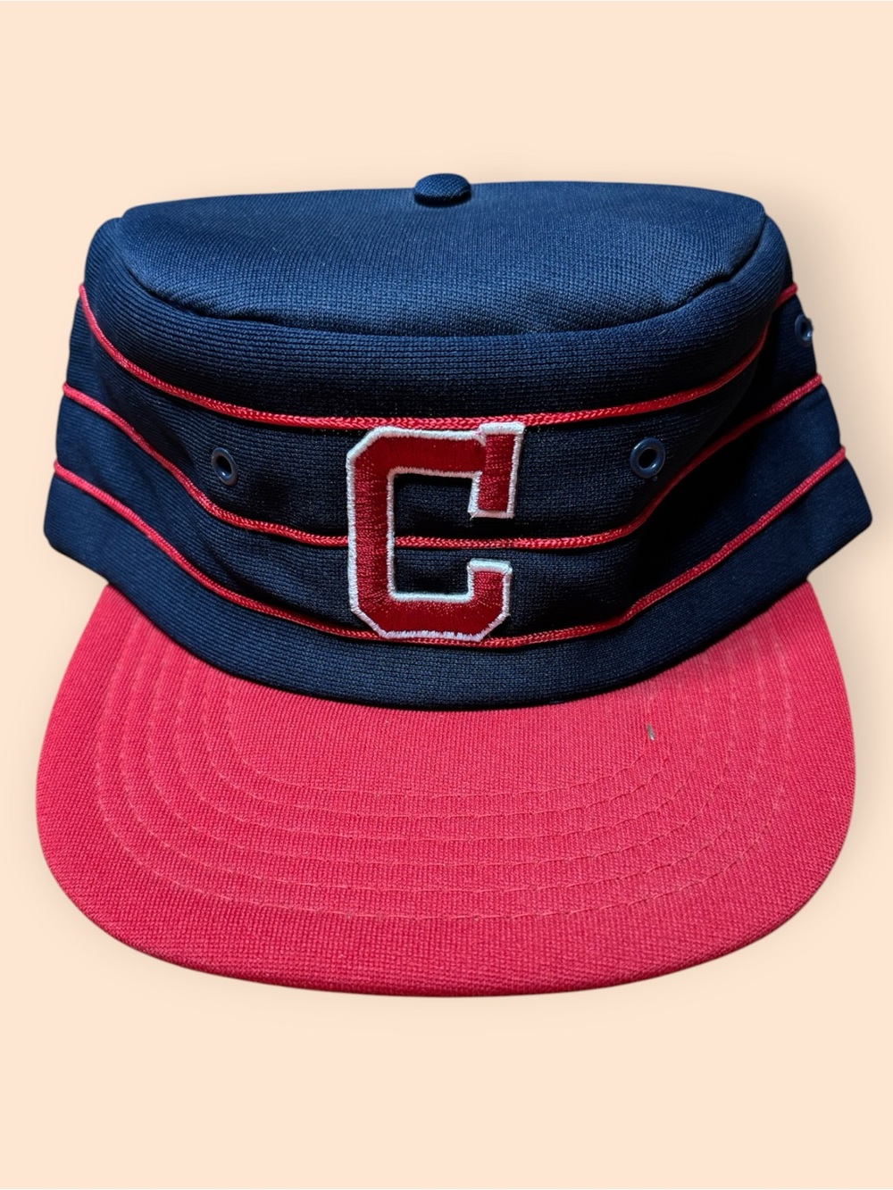 Vintage Cleveland Indians 1980s Pill Box Style Hat MLB Preowned